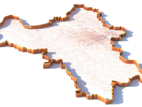 Hanoi Terrain city Vietnam Model 3D