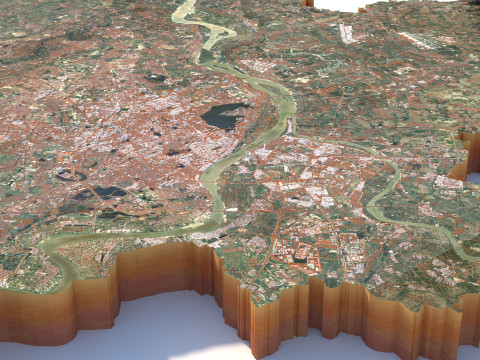 Hanoi Terrain city Vietnam Model 3D
