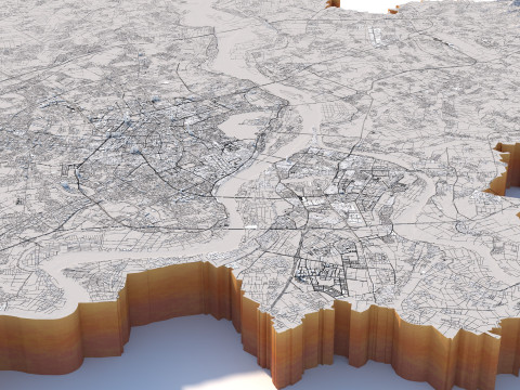 Hanoi Terrain city Vietnam Model 3D