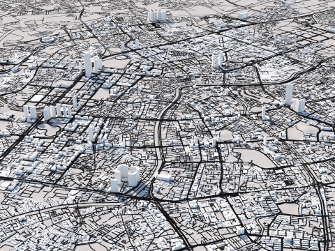 Hanoi Terrain city Vietnam Model 3D