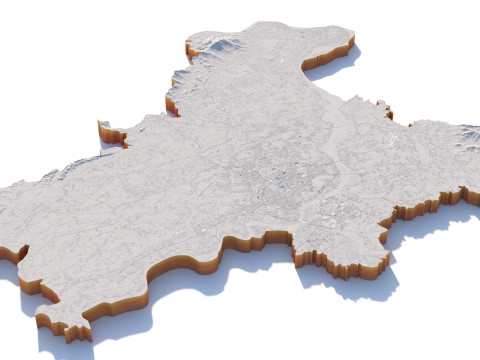 Hanoi Terrain city Vietnam Model 3D