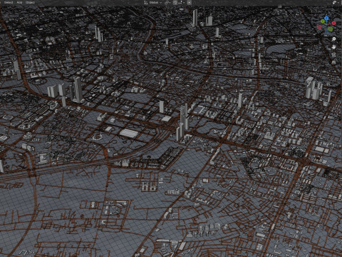 Hanoi Terrain city Vietnam Model 3D