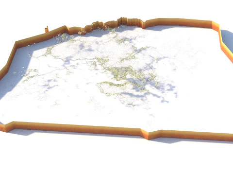 Hong Kong Terrain city China 3D Model