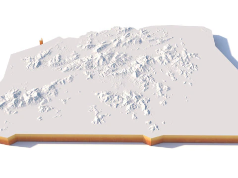 Hong Kong Terrain city China 3D Model