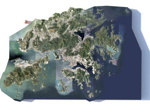 Hong Kong Terrain city China 3D Model