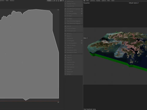 Hong Kong Terrain city China 3D Model