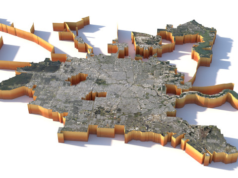 Houston Terrain city Texas USA Modelo 3D