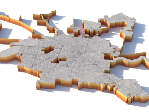 Houston Terrain city Texas USA Modelo 3D