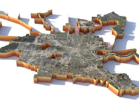 Houston Terrain city Texas USA Modelo 3D