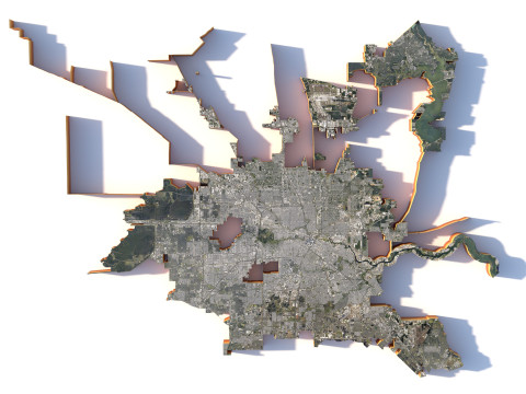Houston Terrain city Texas USA Modelo 3D
