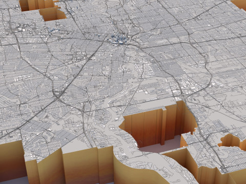 Houston Terrain city Texas USA Modelo 3D