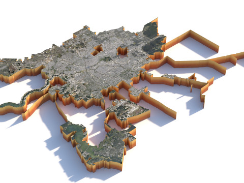 Houston Terrain city Texas USA Modelo 3D