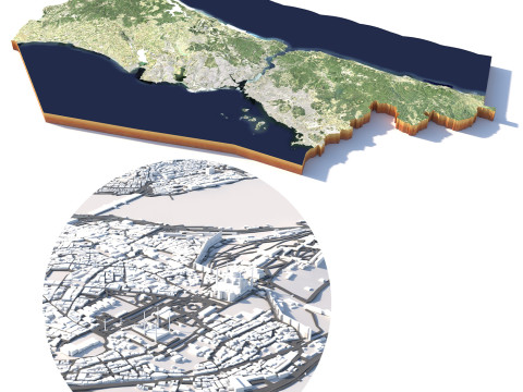 Istanbul Terrain city Turkey Modelo 3D