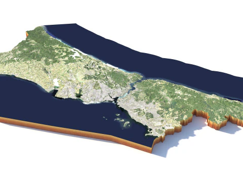 Istanbul Terrain city Turkey 3D Model