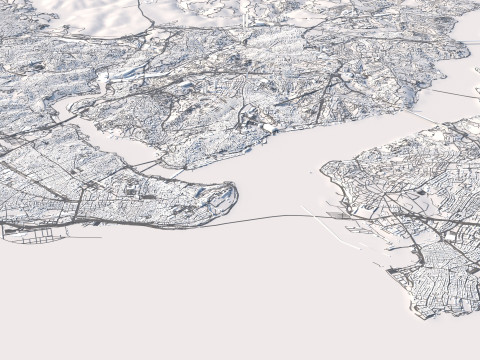 इस्तांबुल भू-भागीय शहर तुर्की 3D मॉडल