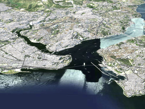 इस्तांबुल भू-भागीय शहर तुर्की 3D मॉडल