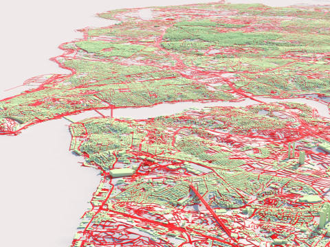 इस्तांबुल भू-भागीय शहर तुर्की 3D मॉडल