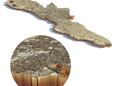 Jeddah Full Terrain city Saudi Arabia 3D Model