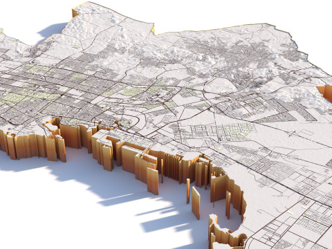 Jeddah Full Terrain city Saudi Arabia 3D 模型
