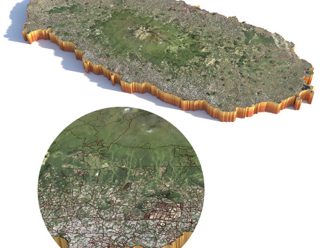 Jeju Terrain city South Korea Modèle 3D