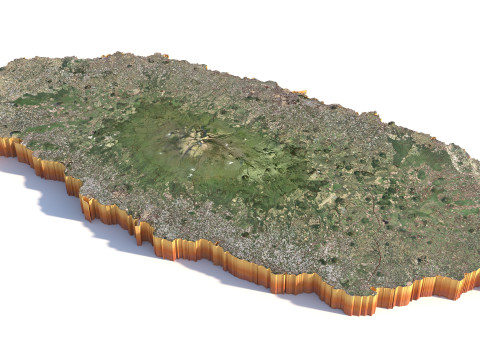Jeju Terrain city South Korea 3D Model