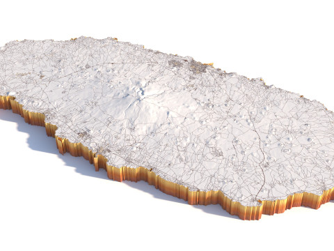 Jeju Terrain city South Korea 3D Model