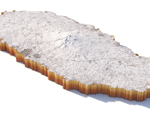 Jeju Terrain city South Korea 3D Model