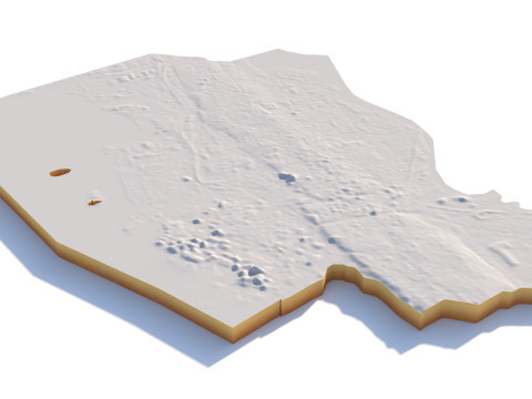 Jersey Terrain city Newark in New York 3D Model