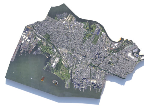 Jersey Terrain city Newark in New York 3D Model