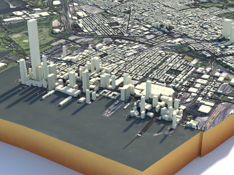 Jersey Terrain city Newark in New York 3D Model