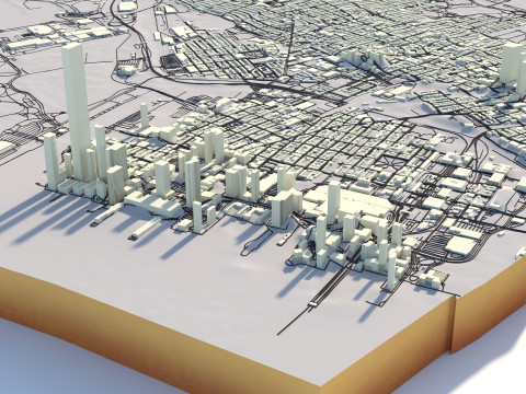 Jersey Terrain city Newark in New York 3D Model