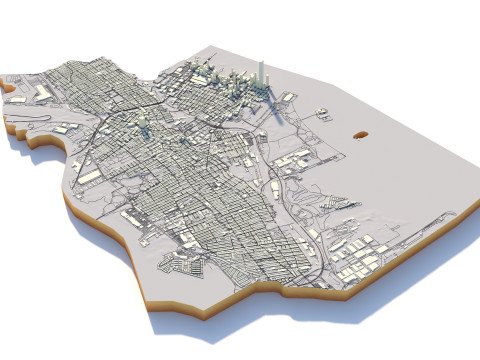 Jersey Terrain city Newark in New York 3D Model