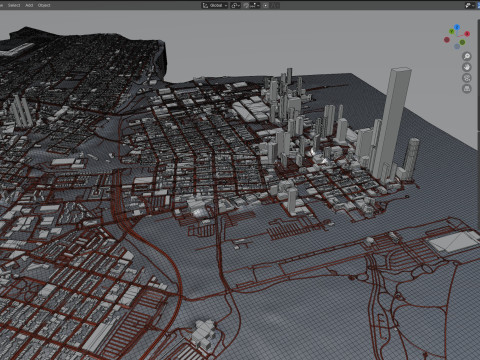 Jersey Terrain city Newark in New York 3D Model