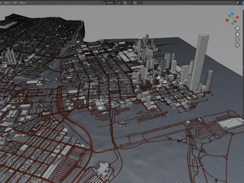 Jersey Terrain city Newark in New York 3D Model
