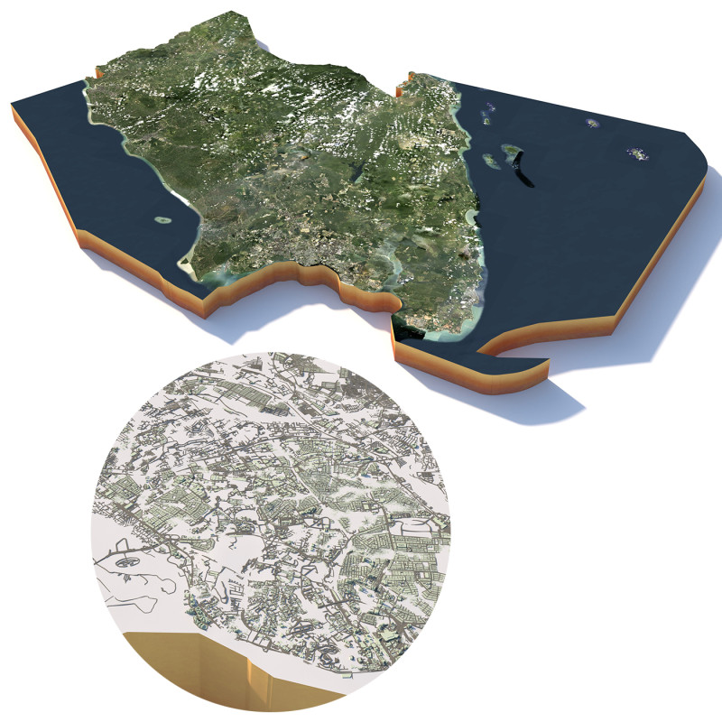 Johor Terrain city Malaysia 3D Model .c4d .max .obj .3ds .fbx .stl .blend