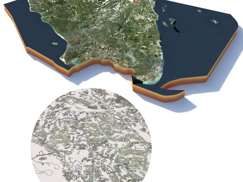 Johor Terrain city Malaysia Model 3D