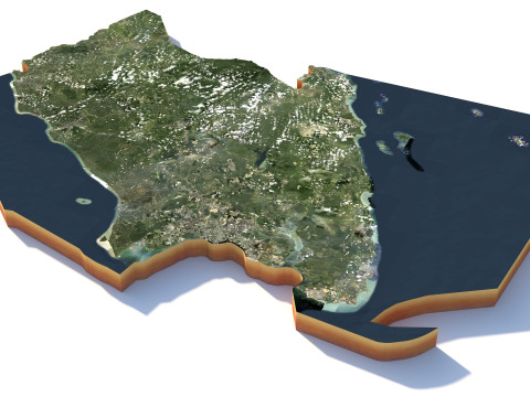 Johor Terrain city Malaysia 3D Model