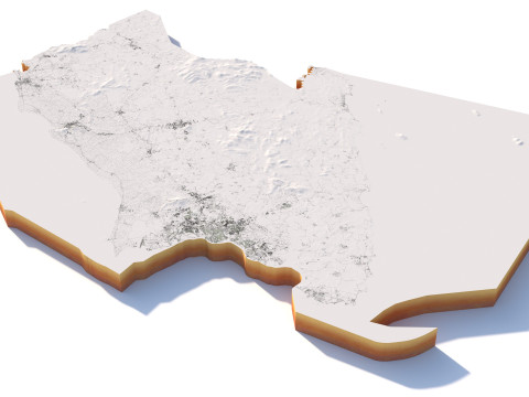 Johor Terrain city Malaysia 3D Model