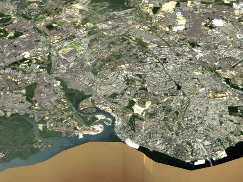 Johor Terrain city Malaysia 3D Model