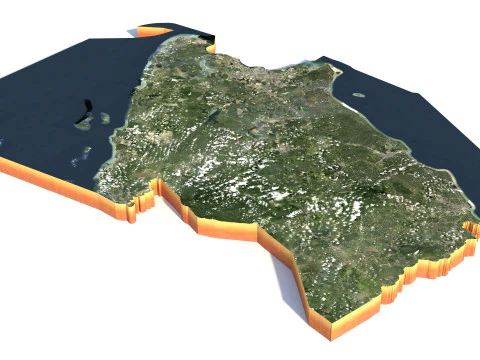 Johor Terrain ville Malaisie Modèle 3D