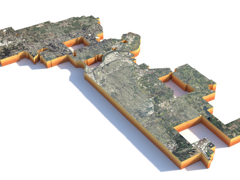 Kansas Terrain city Missouri USA 3D Model