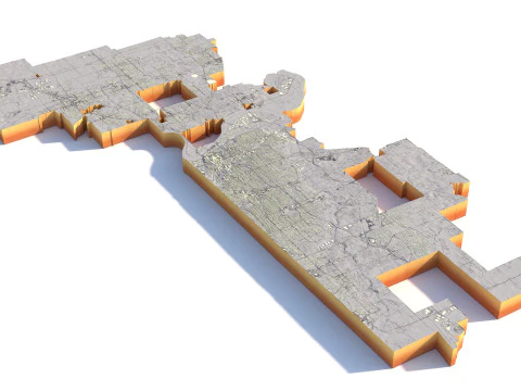 Kansas Terrain ville Missouri USA Modèle 3D