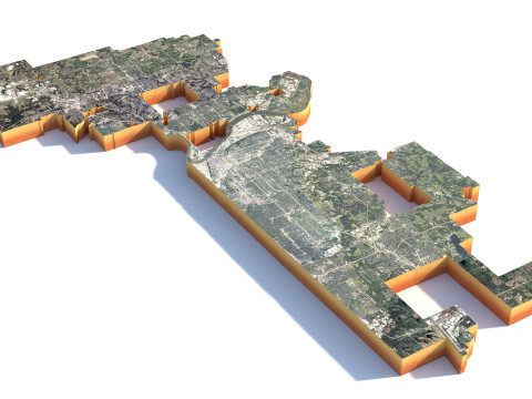 Kansas Terrain city Missouri USA 3D Model