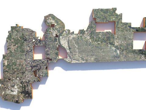 Kansas Terrain city Missouri USA 3D Model