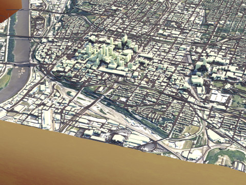 Kansas Terrain city Missouri USA 3D Model