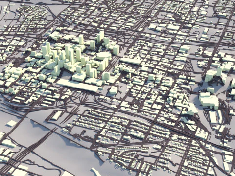 Kansas Terrain ville Missouri USA Modèle 3D