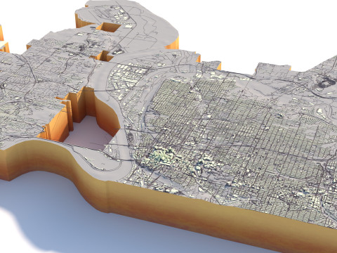 Kansas Terrain city Missouri USA 3D Model