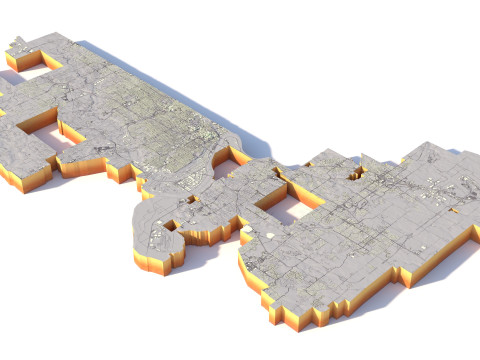 Kansas Terrain city Missouri USA 3D Model
