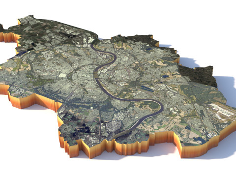 Koln Terrain city Cologne Germany Modello 3D