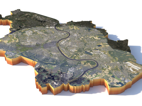 Koln Terrain city Cologne Germany Modello 3D